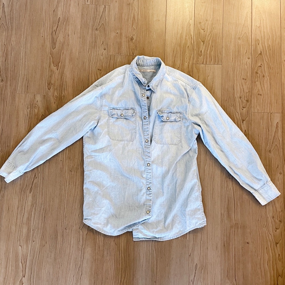 All Saints Chambray Long Sleeve Top